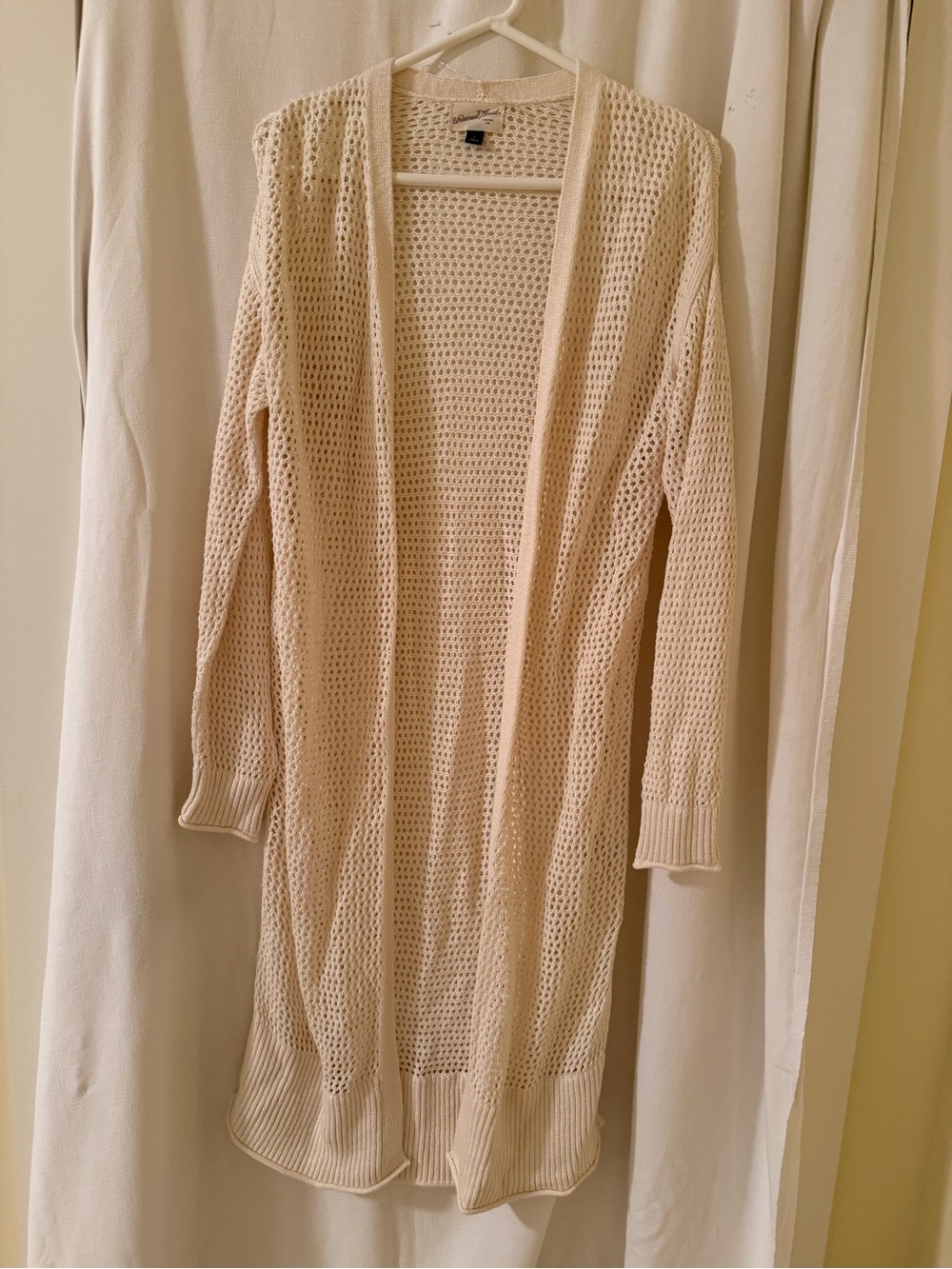 Universal Thread Lightweight Cream Open-Knit Long Cardigan Sweater